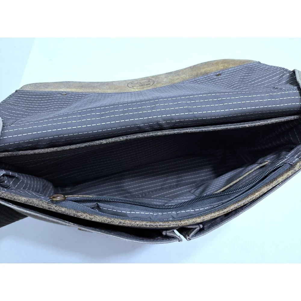 TIMBUK2 Distilled Messenger Canvas Leather Trim Padded Laptop Bag Size Medium